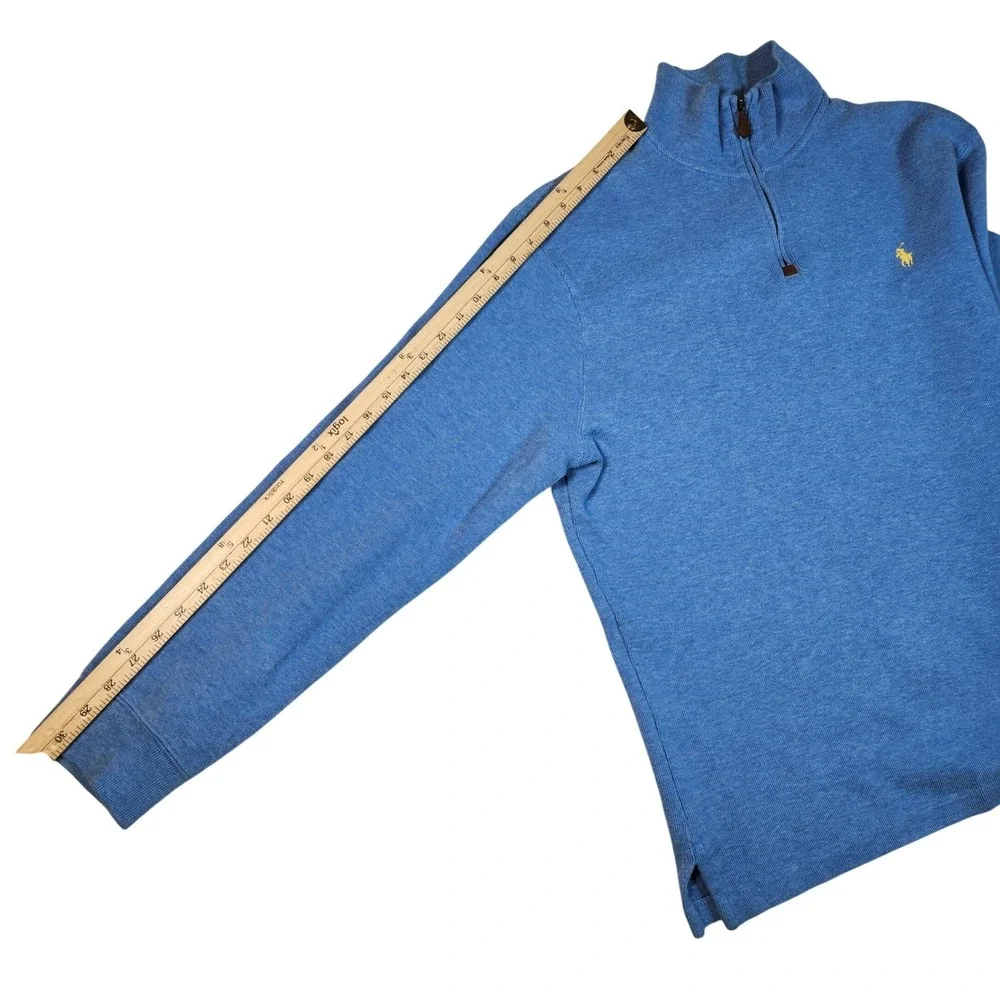 Polo Ralph Lauren‎ Men's Blue 1/4 Zip Pullover Sweater Embroidered Pony XL Mint